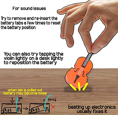 Mini Tiny Violin Toy Keychain with Playable Music