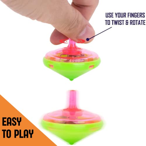 Multicolored LED Flashing Mini Spinning Tops Bulk Pack