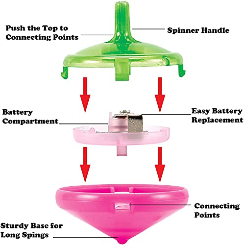 Multicolored LED Flashing Mini Spinning Tops Bulk Pack