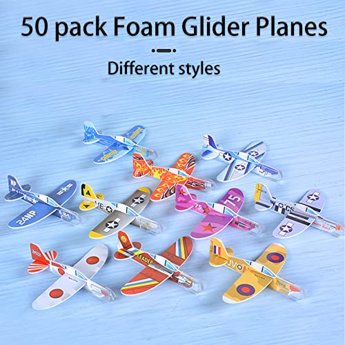 50 Foam Gliders Planes Kids Toy Set