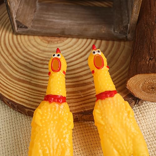 Bulk Pack of 20 Squeaky Rubber Chickens, Novelty Toys