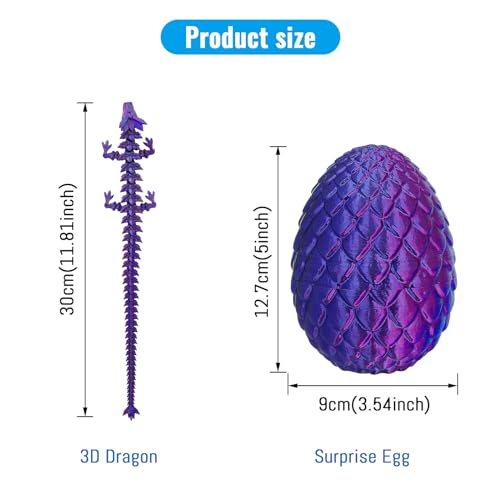 Dragon in Egg Figurine: Articulated, Flexible Joints, Home Decor