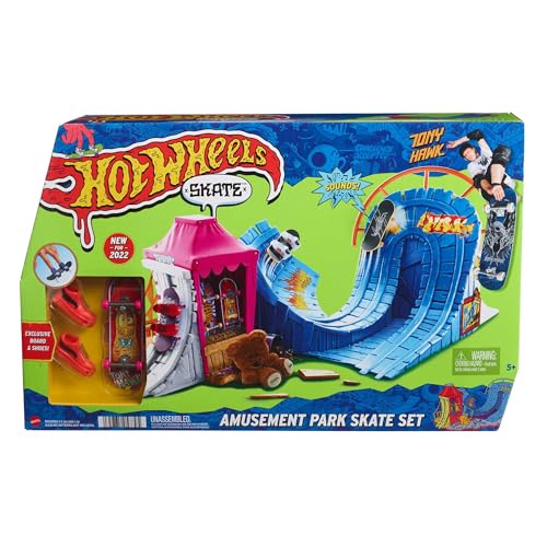 Hot Wheels Skate Park Set with Tony Hawk Fingerboard
