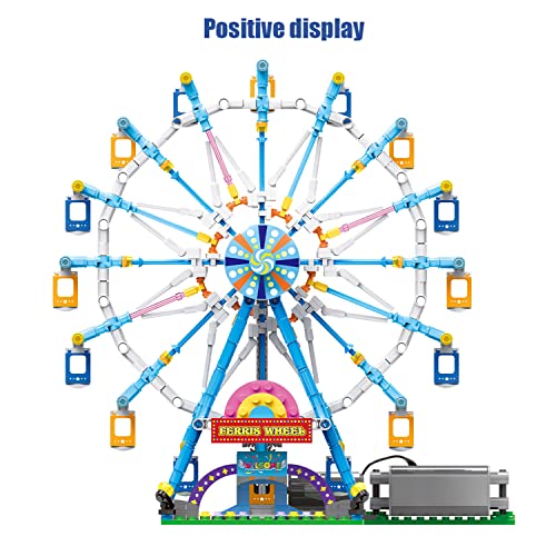Rotating Ferris Wheel Building Blocks Kit with Lights
