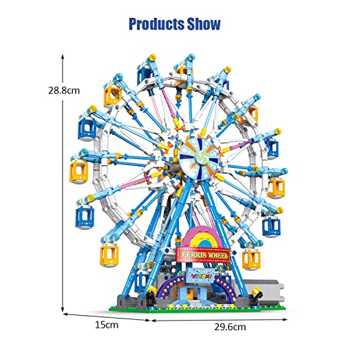 Rotating Ferris Wheel Building Blocks Kit with Lights