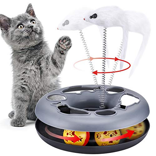 Interactive Cat Toy Roller Track with Catnip Mouse