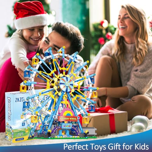 Upgrade Ferris Wheel Building Blocks Set with Lights
