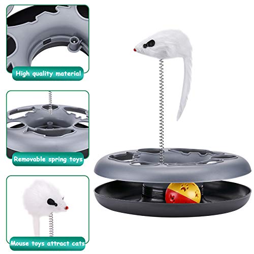 Interactive Cat Toy Roller Track with Catnip Mouse