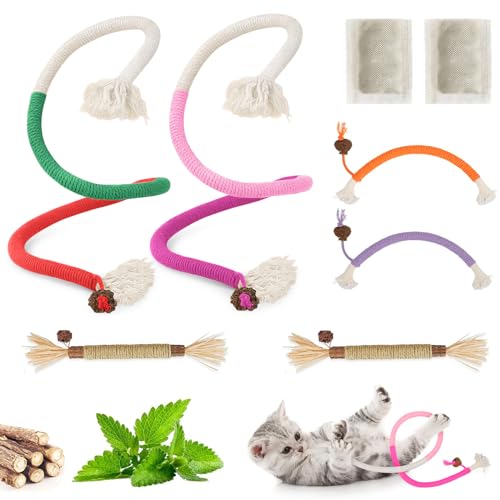 6 Pack Cat Chew Toy with Catnip & Silvervine Sticks for Teeth Cleaning