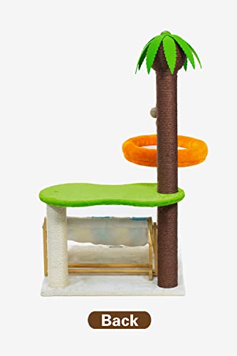 Coconut Tree Cat Tower Condo with Scratch Posts