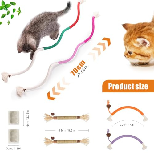 6 Pack Cat Chew Toy with Catnip & Silvervine Sticks for Teeth Cleaning