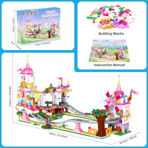 HOGOKIDS Roller Coaster Building Set - 711 Pieces