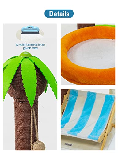 Coconut Tree Cat Tower Condo with Scratch Posts