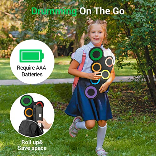 Electric 7-Pad Drum Set with Headphones for Kids