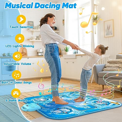 Girls' Dance Mat with LED Lights, Music & Games