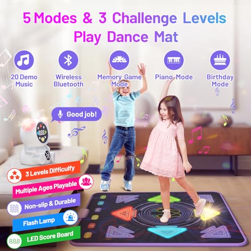 Rechargeable Dance Mat- Bluetooth Game for Kids 3-12