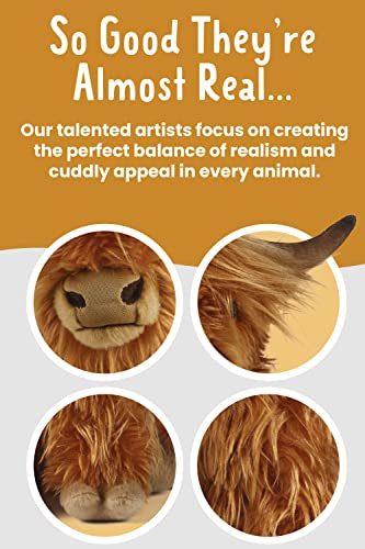 Highland Cow Brown Stuffed Animal Farm Toy Sound