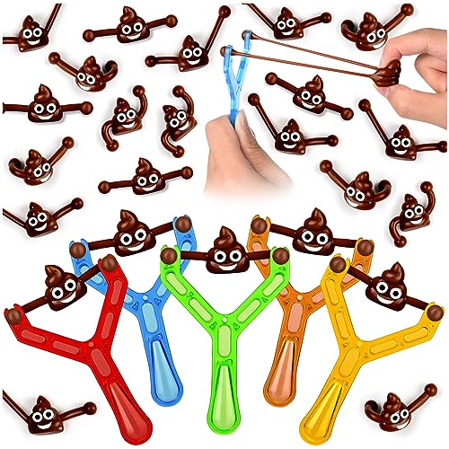 50 Pcs Finger Slingshot Novelty Toy - Poop Fun