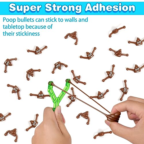 50 Pcs Finger Slingshot Novelty Toy - Poop Fun