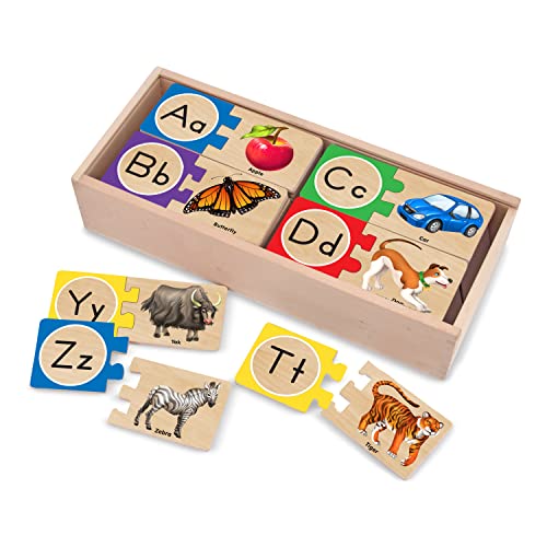 Melissa & Doug Alphabet Wooden Puzzles with Storage