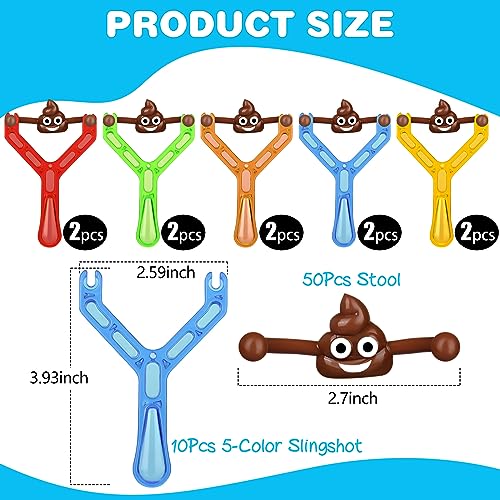 50 Pcs Finger Slingshot Novelty Toy - Poop Fun