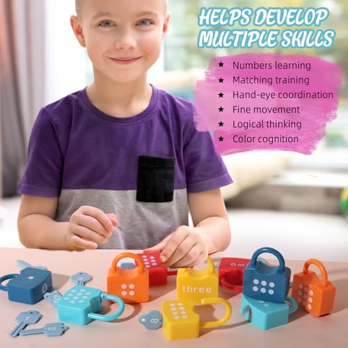 Educational Montessori Learning Locks & Keys Toy (Ages 3+)