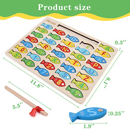 Magnetic Wooden Fishing Game Toy - Alphabet ABC Fish
