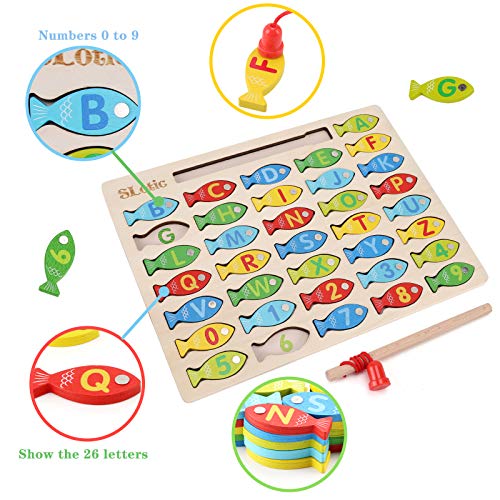 Magnetic Wooden Fishing Game Toy - Alphabet ABC Fish