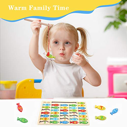 Magnetic Wooden Fishing Game Toy - Alphabet ABC Fish