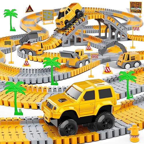 253 PCS Construction Race Tracks Toy Set for Kids