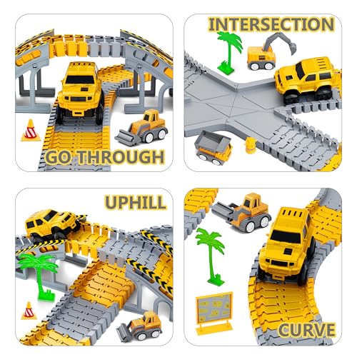 253 PCS Construction Race Tracks Toy Set for Kids