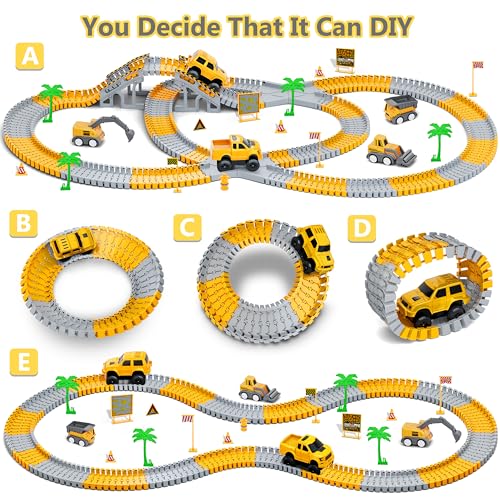 253 PCS Construction Race Tracks Toy Set for Kids