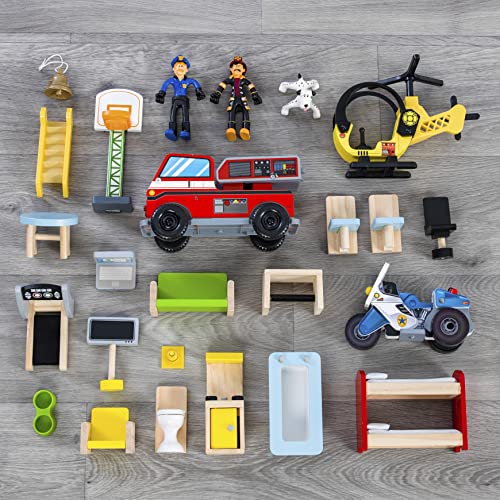 KidKraft Everyday Heroes Wooden Playset with 26 Accessories