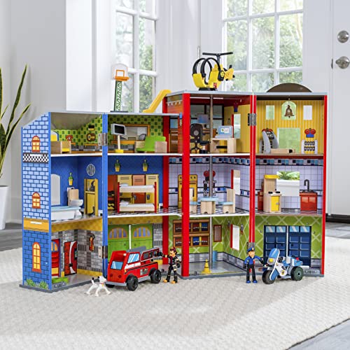 KidKraft Everyday Heroes Wooden Playset with 26 Accessories