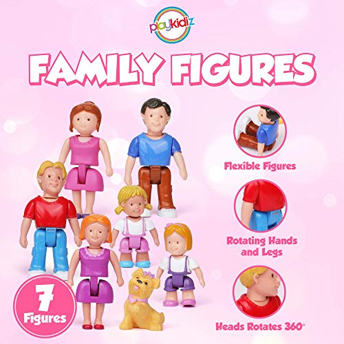 Playkidz Family Figures Set - Parents, Sibling, Pet