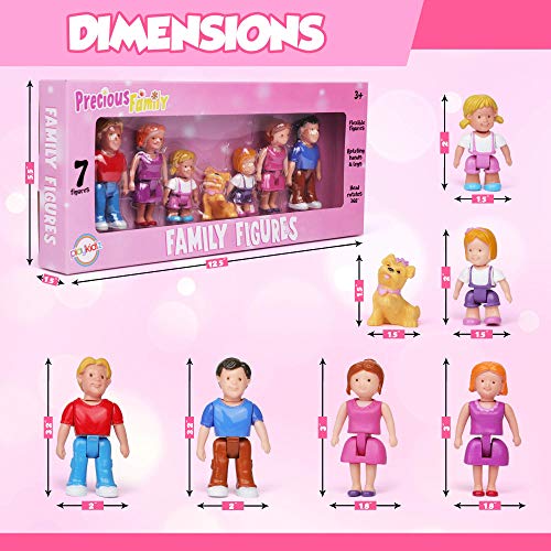 Playkidz Family Figures Set - Parents, Sibling, Pet