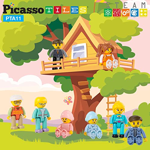 Picasso Toys Magnetic Family Construction Building Blocks Set