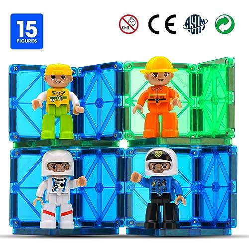 Playmags Large Magnetic Figures Community Set - 15 Pieces