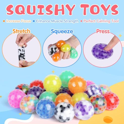 24-Pack Squishy Stress Balls for Fidget Fun