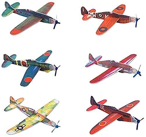 Flying Glider Plane Set - 12 Multicolor 8-Inch