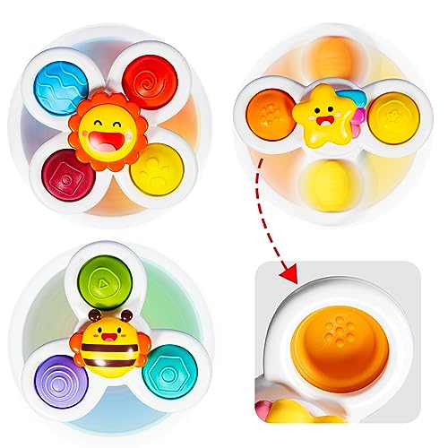 ALASOU 3PCS Suction Cup Spinner Toys for Toddlers