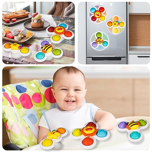 ALASOU 3PCS Suction Cup Spinner Toys for Toddlers