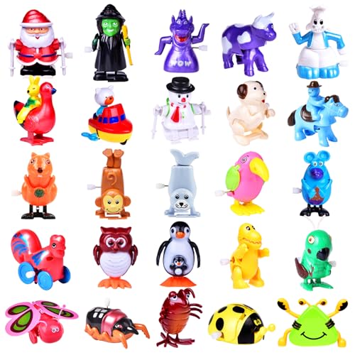 25pcs Wind-Up Animal Toys for Kids Fun