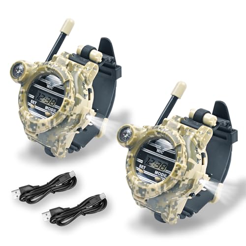 7-in-1 Rechargeable Walkie Talkie Spy Watch Army Toys