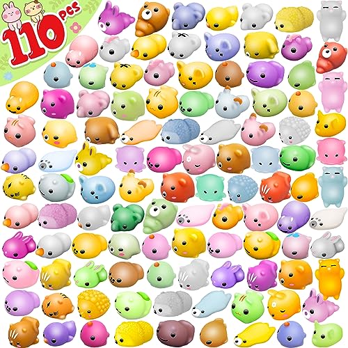 110 Pcs Mini Kawaii Mochi Squishy Toys