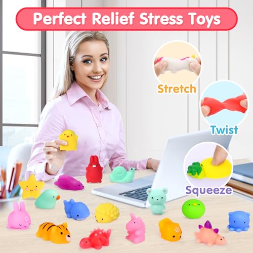 FLY2SKY 45Pcs Kawaii Mini Animal Squishies