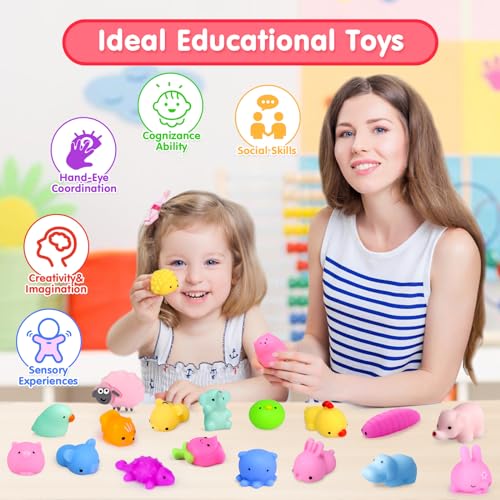 FLY2SKY 45Pcs Kawaii Mini Animal Squishies