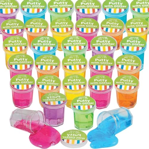 Kicko Glitter Mini Putty - 48 Pack Assortment