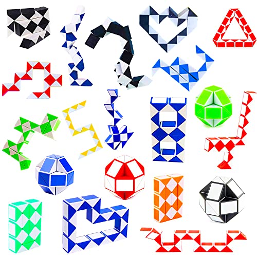 24 Pack Fidget Snake Cube Puzzle Toys