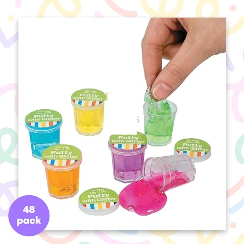 Kicko Glitter Mini Putty - 48 Pack Assortment